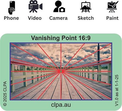 CLPA Basic Photographic Viewfinder Set: Rule of Thirds, Square Diagonals, Vanishing Point & Golden Triangle for Art, Photography, & Video