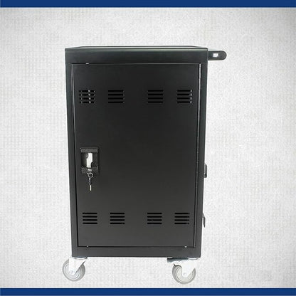 Thetilsy 35 Device Mobile Charging Station for Laptops/Tablets/iPads/Chromebooks,35 Bay Lockable Charging Cabinet with Power Strip for Classroom,School Charging Carts with Casters(Black)