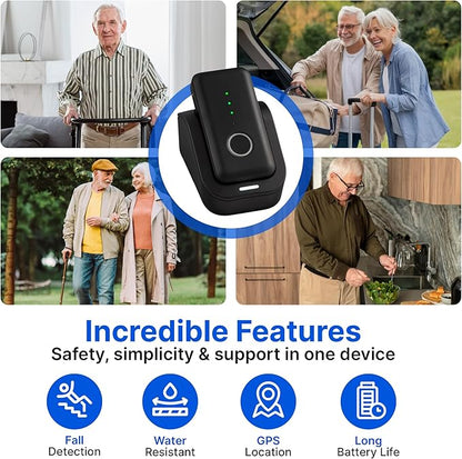 Home&Wellness Senior Safety Gemini Go Anywhere Medical Alert Device Button with Fall Detection ATT Cellular