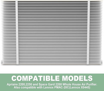 （3 Pack）201 Replacement Furnace Filter Compatible with A prilaire Space-Gard 2200,2250 Whole-House Air Purifier and X0445, 20x25x6 Air Filter Rplacement （incloud 2 Pleat Spacers）