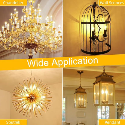 GvvooHome LED Candelabra Light Bulbs, E12 Bulb dimmable, 4W,40 watt Equivalent, Chandelier Light Bulbs, B10 Candle Bulb 2700K Soft White, 90+CRI, 400LM, Clear Glass, 48 Pack