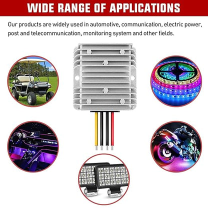 Nilight 24V to 12V Voltage Converter 240W 20A Regulator Step Down to 12VDC Waterproof DC Convert Reducer Power Supply Transformer Module for Golf Cart Scooters Trucks