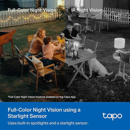 Tapo 4K Outdoor Camera Wireless, Battery Camera w/Solar Panel, Pan/Tilt, 360° View, 24/7 Capture, Free Person/Vehicle Detect, Night Vision, SD/Cloud, Works w/Alexa and Google Assistant, VistaCam 360
