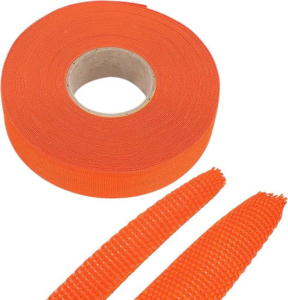 MECCANIXITY Braided Cable Sleeves Heat Shrinkable Fabric Sleeving, 7/8" 60ft Orange 2:1 Ratio Heat Shrinkable Cord Protector for Harness Cable, Network Cable Protection, Cable Management