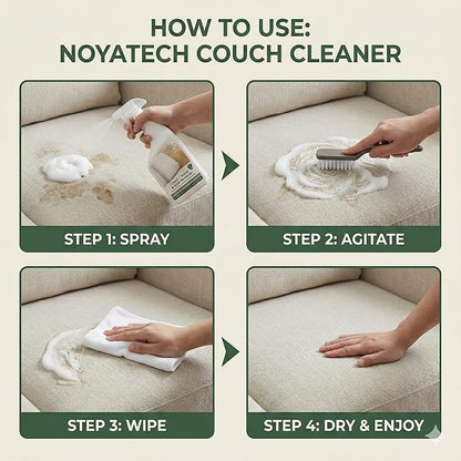 NOYATECH Couch Cleaner and Stain Remover Spray – Professional Strength, Multi-Surface Fabric and Upholstery Cleaner – Pet-Safe, Non-Toxic, Quick-Drying for Couches, Sofas & Car Interiors