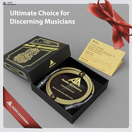AA AUDIO ACCESSORY Gold Series Star Quad XLR Cables 1.5ft, Neutrik Connectors, 19AWG Microphone Cable, Kevlar-Reinforced Nylon Braided Handmade Mic Cable, 100% Coverage OFC Braid and Al-Foil Shielding