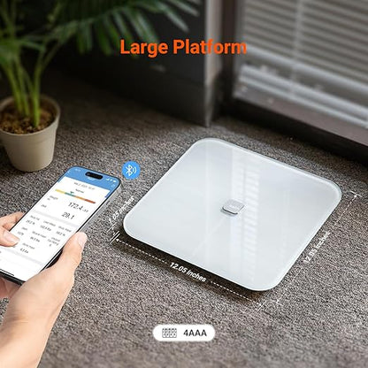 iHealth Nexus Smart Scale for Body Weight Bluetooth, Digital Bathroom Scale Body Fat and Muscle, Body Composition Monitor Health Analyzer for BMI Compatible for iOS & Android Accurate to 0.1lb-White