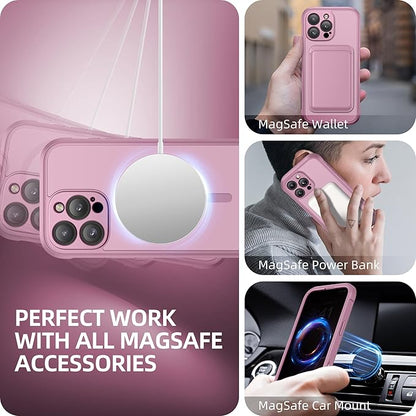 BERFY Magnetic for iPhone 16 Pro Case, Compatible with MagSafe, Built-in Privacy Screen Protector and Upgraded Camera Protection, Anti-Spy Full Body Shockproof Phone Case for 16 Pro 6.3",Palevioletred
