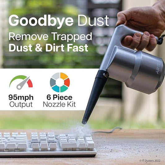 IT Dusters AirTec Ultra Electric Air Duster Blower for PC, Laptop, Console, Electronics and Home Cleaning, Environmental Alternative to Spray air can Duster Keyboard Cleaner (Type 3)