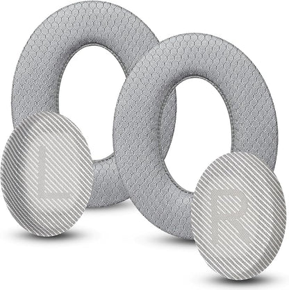 Cooling Gel Headphones Replacement Ear Pads for Bose Quiet Comfort QC35, Mesh Soccer Net Fabric Breathable Sports Fabric, Extra Thick & Cooler for Longer, Softer Memory Foam - Gray