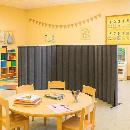 Versare VersiPanel Acoustical Partition Wall - Sound Panel Classroom Office Room Divider, Flexible Arrangement, Easy Roll-up Storage (Black, 8' Wide x 30" Tall)