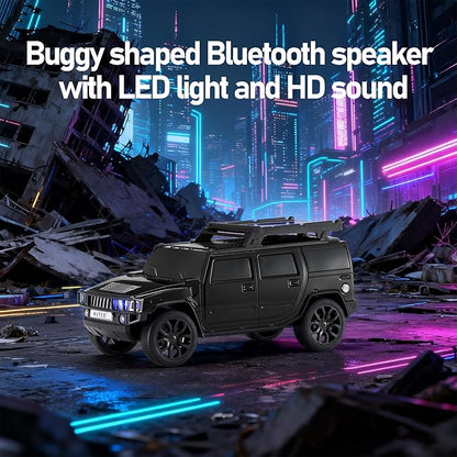 WSTER Solar Off-Road Car Bluetooth Speaker – HD Stereo Sound with TWS Pairing, TF/USB Playback, Portable Bluetooth Car Speaker for Home Audio, Outdoor Use & Retro Gifts for Men (Black)