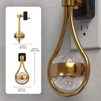 L LOHAS LED Night Lights Plug Into Wall: Star Projector Nightlight, Dusk to Dawn Sensor, 3000K Soft White, 330°Rotating Globe Night Light for Bedroom, Hallway, Home Decor, Gaming Room
