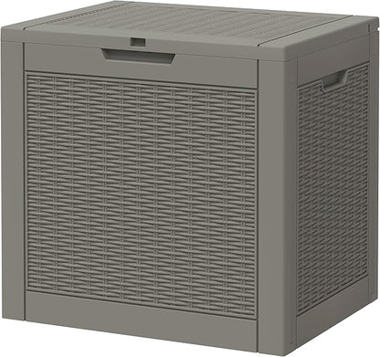 NUNU LAB 31 Gallon Outdoor Storage Box Waterproof, Outside Package Delivery Deck Boxes with Lockable Lid, Backyard Storage Bin For Garden Tools, Patio Cushions Accessories, Gray
