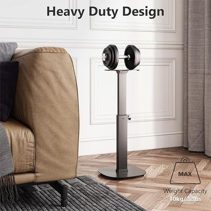WALI Universal Speaker Stands, 23 Inch Surround Sound Speaker Stands for Satellite & Bookshelf Speakers Up to 22lbs, Height Adjustable with Built-in Cable Management, 1 Pair (SFS001), Black
