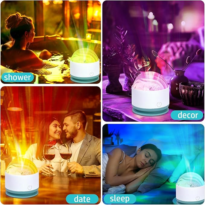 Northern Lights Projector, 2 Packs Rechargeable 16 Color Aurora Night Light Projector Ambient Lighting with Dimmable & Remote Control for Bedroom Kids Teen Girl Gift Room Decor