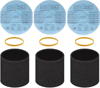 Filter Replacement 90585 Foam Sleeve for Shop Vac Wet Dry Vacuums 90304 90350 90333，VF2002 Reusable Dry Vac 9010700 Filter, Fits Most 5 Gallon Up Wet Dry Vacuum Cleaners