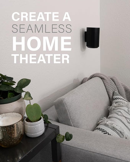 SANUS Speaker Wall Mount + Power Kit - Universal Speaker Mount Tilts, Swivels & Hides Cords Behind Wall w/ 10ft ETL Certified Cable - DIY Install Works w/Sonos Era 100 & Satellite Speakers up to 8lbs