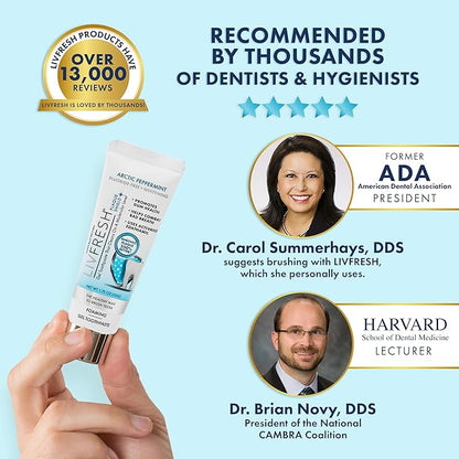 LIVFRESH Toothpaste Gel, Clinically Proven to Remove Plaque 250% Better, Improves Gum Health 190% Better, Reduces Tartar Buildup, Fights Bad Breath, Lasting Cooling Effect, SLS Free, Arctic Peppermint