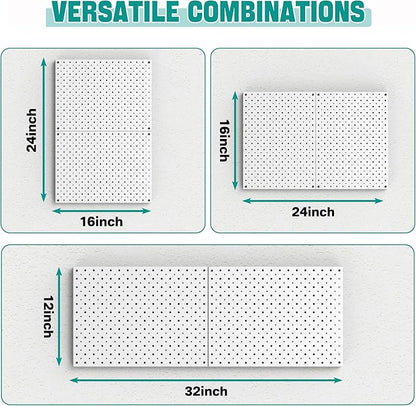 EVERHANGER Metal Pegboard Panels, Heavy Duty Pegboard Wall Organizer, Garage Wall Panels, Tool Storage Organization, 12"X16", 2pcs, Gray