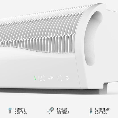 Vornado TRANSOM Window Fan with 4 Speeds, Remote Control, Reversible Exhaust Mode, Weather Resistant Case, Whole Room, Ice White