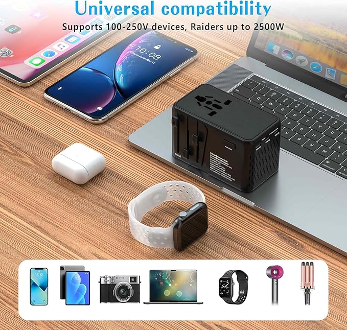Travelconverter Adapter Voltage Converter That Steps Down 230 Volts to 120 Volts for use in Over 200 Countries,Including The U.S., U.K., Europe, and Australia(Black)