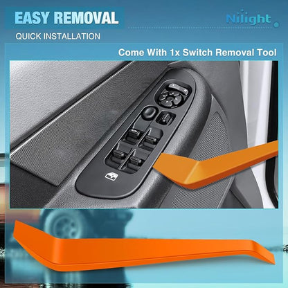 Nilight Power Master Window Switch Compatible with 1997 1998 1999 2000 2001 Jeep Cherokee Front Left Driver Side Windows Control Switches Replacement Set with Removal Tool
