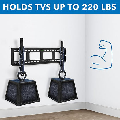 Mount-It! Low-Profile Tilt TV Wall Mount | Ultra-Slim Bracket for 43-90 Inch TVs | Downward Tilt for Anti-Glare | Heavy-Duty Steel Holds 220 lbs | VESA 800x600 | Stud & Concrete Installation
