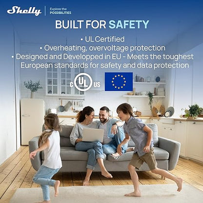 Shelly Smart Plug, WiFi, Bluetooth, Zigbee, Matter Outlet with Power Metering, Works with HomeKit, Google Home, Alexa, Home Assistant, Smart Socket, Easy Setup, Remote Control, Plug US Gen4 Black UL