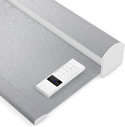 Zshine Motorized Blackout Window Blinds Customize Width (23-95 Inches) Remote Control Wireless and Rechargeable Roller Shades Blinds for Windows, Home, Office, Hotel, Club, Restaurant(82141G)