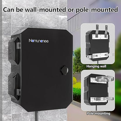 Outdoor Electrical Box, Cold-Rolled Steel Plate, Aluminum Alloy Back Beam, One-Piece Ventilation Design, IP65 Waterproof, Wall/Pole Mounted (15.7" x 12" x 8")