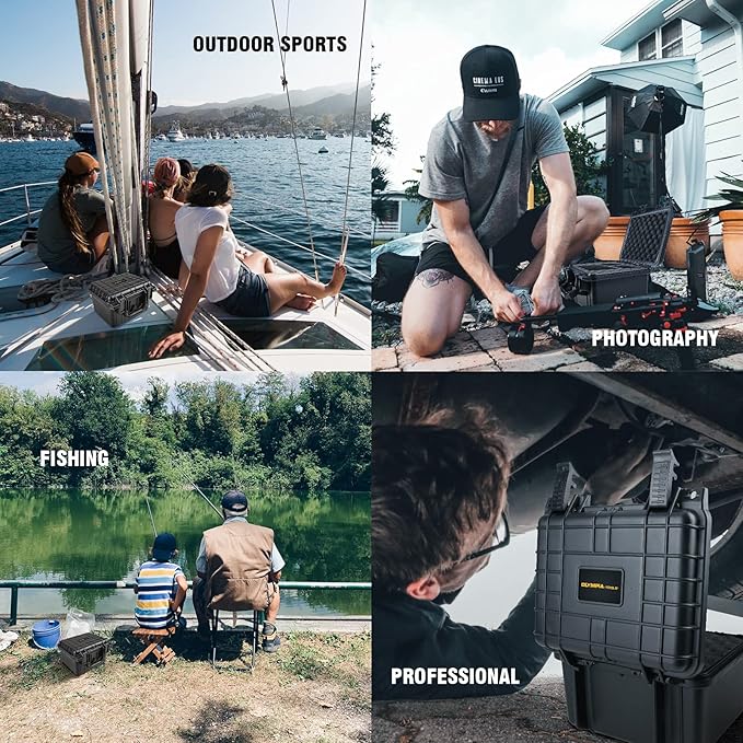 Olympia 10.47" Waterproof Hard Case with DIY Customizable Foam, Fit use of Gear, Equiment, Camera and so on