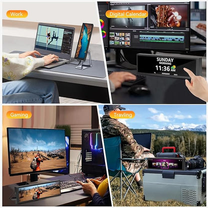 8.8 Inch Small Touchscreen Monitor, PC Temperature Display, PC Sensor Panel Display, IPS USB Mini Screen for Raspberry Pi, AIDA64 CPU RAM Data Temperature Monitor for ARGB Computer Case