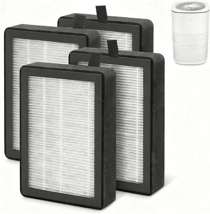 Air Filter Compatible with LEVOIT LV-H128, PUURVSAS HM669A, ROVACS RV60 Air Purifier, H13 HEPA Replacement Filter, 4 Pack