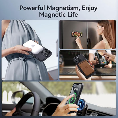 CASEKOO Designed for iPhone 15 Pro Max Case with Magnetic Invisible Stand [Military Drop Protection] [Compatible with MagSafe] Shockproof Slim Translucent Matte Promax Case 6.7 Inch, Black