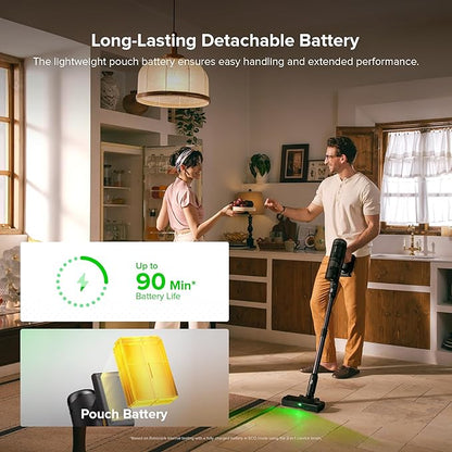 roborock H60 Hub Ultra Cordless Vacuum Cleaner with Auto-Empty Dock, 210AW Suction Stick Vacuum Cleaners for Home and Pet Hair, Rechargeable, 90-Min Runtime, Anti-Tangle Brush, 140° LED Dust Detection