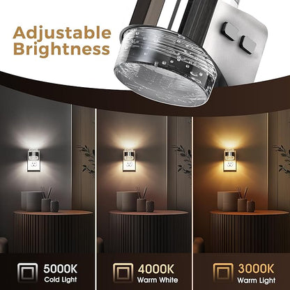 L LOHAS LED 3CCT Night Lights Plug into Wall, 3000K/4000k/5000K Adjustable Color Temperature Night Light,Bubble Nightlight with Dusk to Dawn Sensor for Rooms Bathroom Hallway
