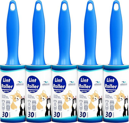 Mini Extra Sticky Lint Rollers for Travel - 150 Sheets Small Sized Portable Lint Removers for Pet Hair and Debris Pickup150