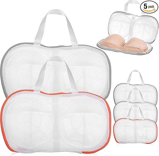 IANFAN 5 Pack Large Bra Laundry Bags for Washing Machine, Underwear Brassiere Bag Set Brassiere Wash Bags for Laundry Lingerie Bag for Washing Delicates Bra Washer Protector