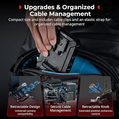 SMALLRIG Upgraded V Mount Battery Plate Kit, w/ QR Plate for Arca, LCD Screen Protector & Cable Clips, D-Tap & USB-C Supply, All-in One Camera Video Rig for Mirrorless/DSLR, for NEEWER V Mount Battery