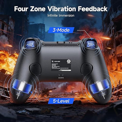 AceGamer Pluto 2.4G Wireless Bluetooth Controller for PC/Switch/Switch 2/iOS/Android/Steam,TMR Joysticks,Hall Effect Triggers,4-Motors Vibration,1000Hz Polling Rate,Force-balanced Lever Bumpers,Pragrammable Back Buttons