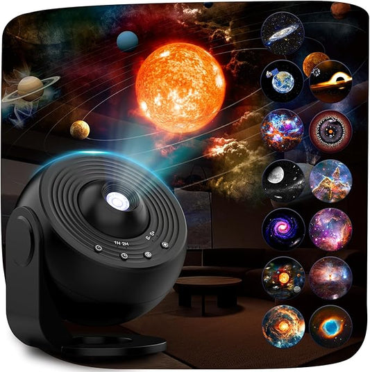 Galaxy Projector Pro, 13 in 1 Home Planetarium Galaxy Projector for Bedroom, Star Projector Galaxy Light with Timer, Night Light Projector for Kids Adults, Ceiling Projector, Room Decor-Black