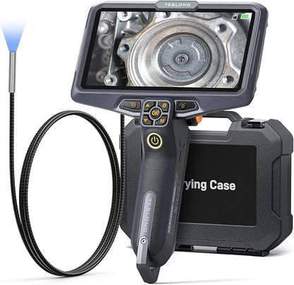 Teslong Ultra-Thin 3.9mm Industrial Endoscope with Lights, 6" IPS Screen Hnadle Borescope Automotive Mechanic Inspection Camera with 6000mAh Battery, 5FT Flexible Waterproof Gooseneck Probe