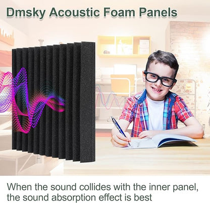 50 Pack Acoustic Foam Panels,2"X 12" X 12"Sound Proof Foam PanelsHigh Density Sound Absorbing Panels,Soundproof Wedges Panels for Studio Recording & Office & Home