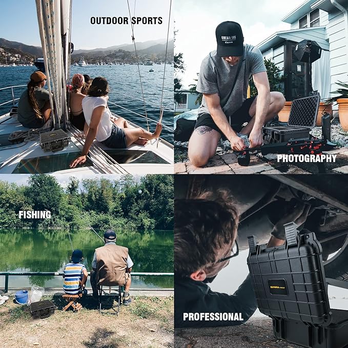 Olympia 13.47" Waterproof Hard Case with DIY Customizable Foam, Fit use of Gear, Equiment, Camera and so on