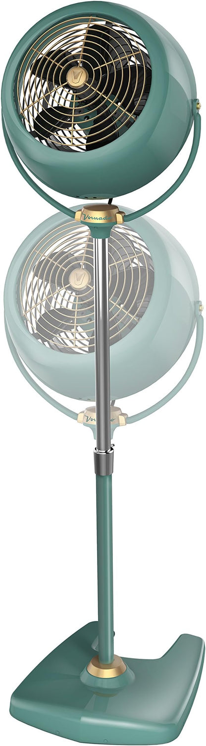 Vornado VFAN™ Sr. Pedestal Vintage Fan, Retro Metal, Standing Air Circulator for Cooling & Decor, 3 Speeds, Adjustable Tilt, Adjustable Height, Durable Pedestal Fan for Bedroom & Home, Green