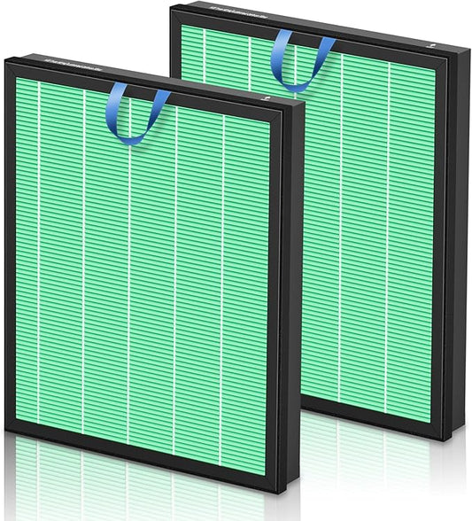 PETOX Vital 200S Toxin Absorber Replacement Filter for LEVOIT Vital 200S and Vital 200S-P Air Purifier, True HEPA and High-Efficiency Activated Carbon Filter, Vital 200S-RF-TX, 2 Pack, Green