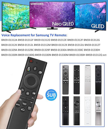 New Replacement Voice Remote Control for Samsung TV, Compatible for All Samsung TV Crystal UHD/Neo QLED/OLED/The Frame 4K 8K TVs