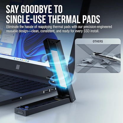 Sabrent USB 3.2 Type-C Tool-Free Enclosure for M.2 PCIe NVMe and SATA SSDs (EC-SNVE)
