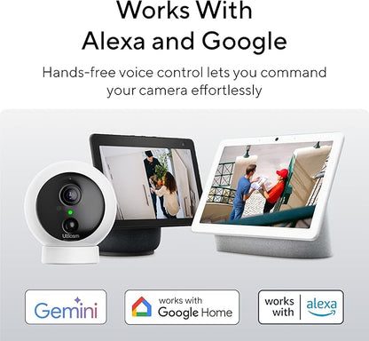 ULTICAM Dot 2K QHD Wireless Smart Security Camera, 170° Wide Angle, AI Human Detection, 2 Way Audio, Night Vision, Free 7 Day Cloud Storage, Indoor/Outdoor, 2.4Ghz Only